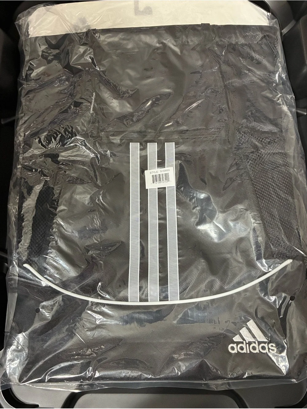 adidas Black Backpack with White Three-Stripes